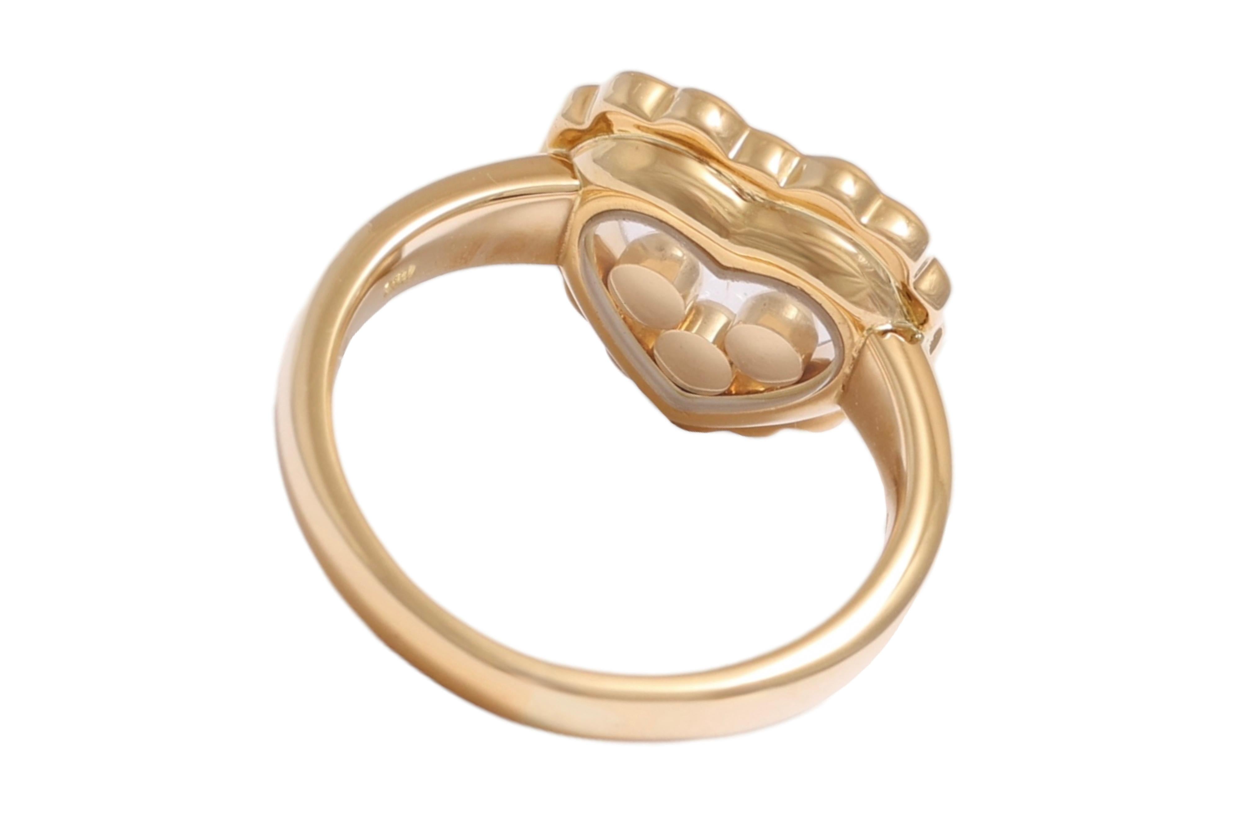 Women's Chopard Happy Diamond Heart Shaped Ring Ref.82 4758 For Sale