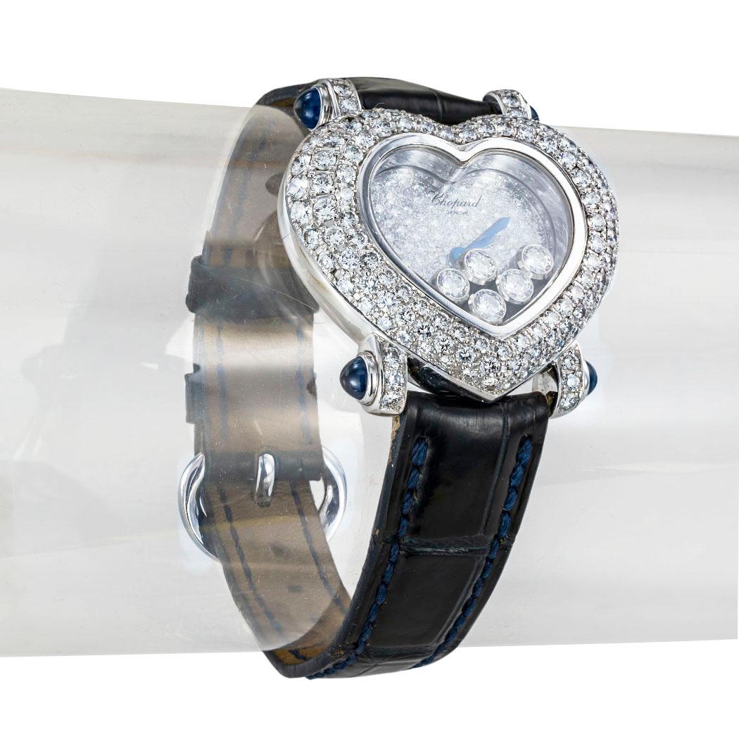 Chopard Happy Diamond heart shaped white gold quartz wristwatch circa 2000. * Clear and concise information you want to know is listed below.  Contact us right away if you have additional questions.  We are here to connect you with beautiful and
