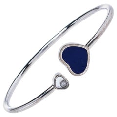 Chopard Happy Diamond Hearts Lapis Lazuli 18K White Gold Bracelet S