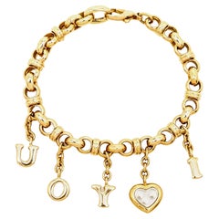 Chopard Happy Diamond "I Love You" Diamond 18k Yellow Gold Bracelet