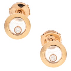 Chopard Happy Diamond Icon 18K Rose Gold Stud Earrings
