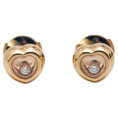 Chopard Happy Diamond Icon 18k Yellow Gold Stud Earrings