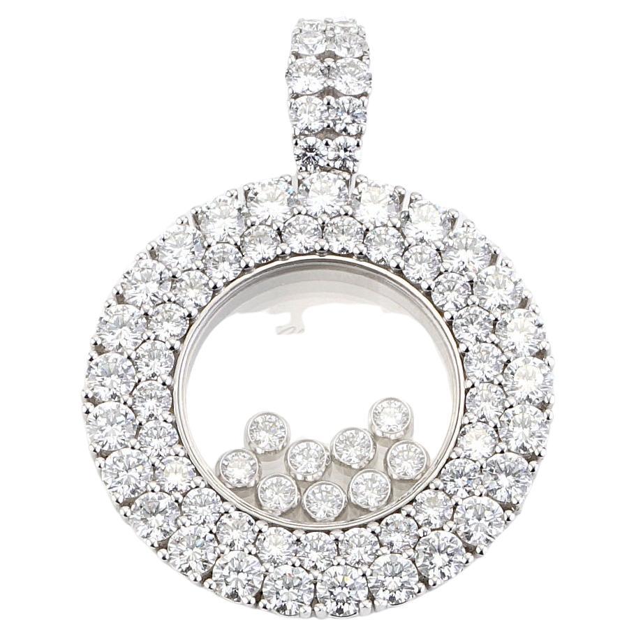 Chopard Happy Diamond Icons Double Halo Pendant 4.45 CTTW. 18K White Gold