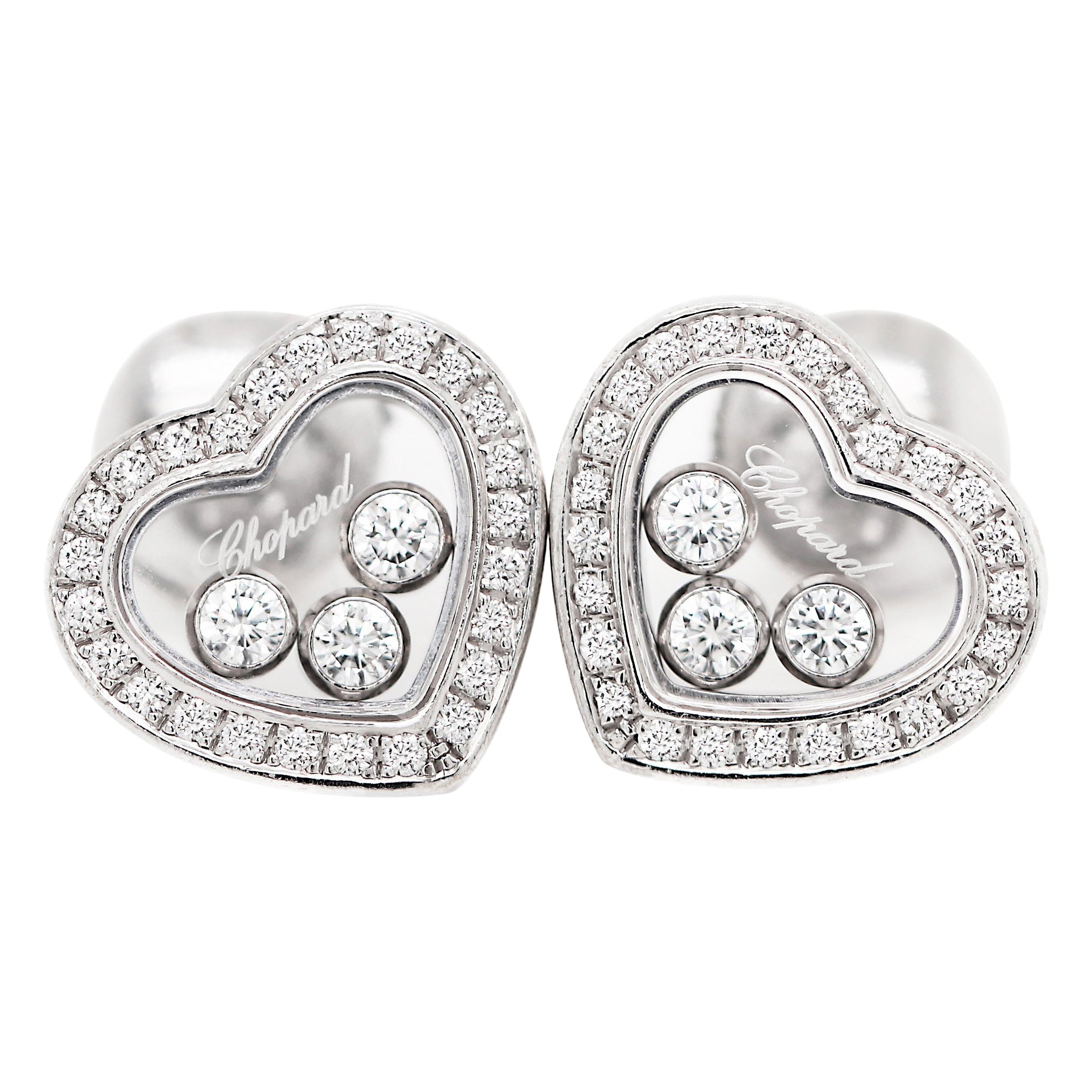 Chopard Happy Diamond Icons Heart 18 Carat White Gold Earrings