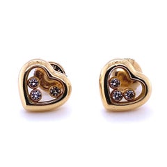 Chopard Happy Diamond Icons Herz-Ohrringe aus 18 Karat Gelbgold