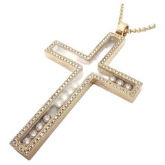 Chopard Happy Diamond: Gelbgold-Halskette mit großem Kreuz-Anhänger