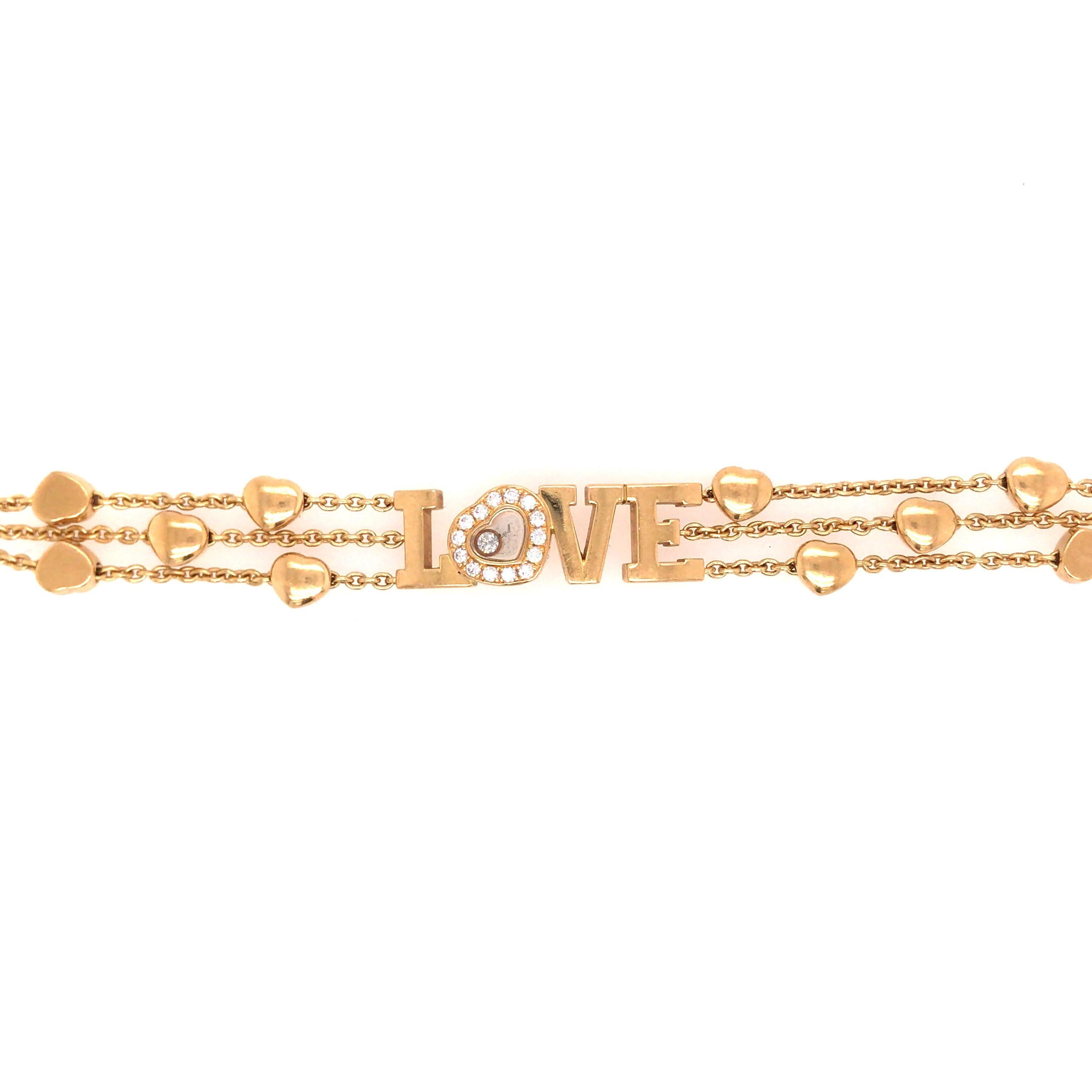 Women's Chopard Happy Diamond Love Bracelet in 18K Yellow Gold