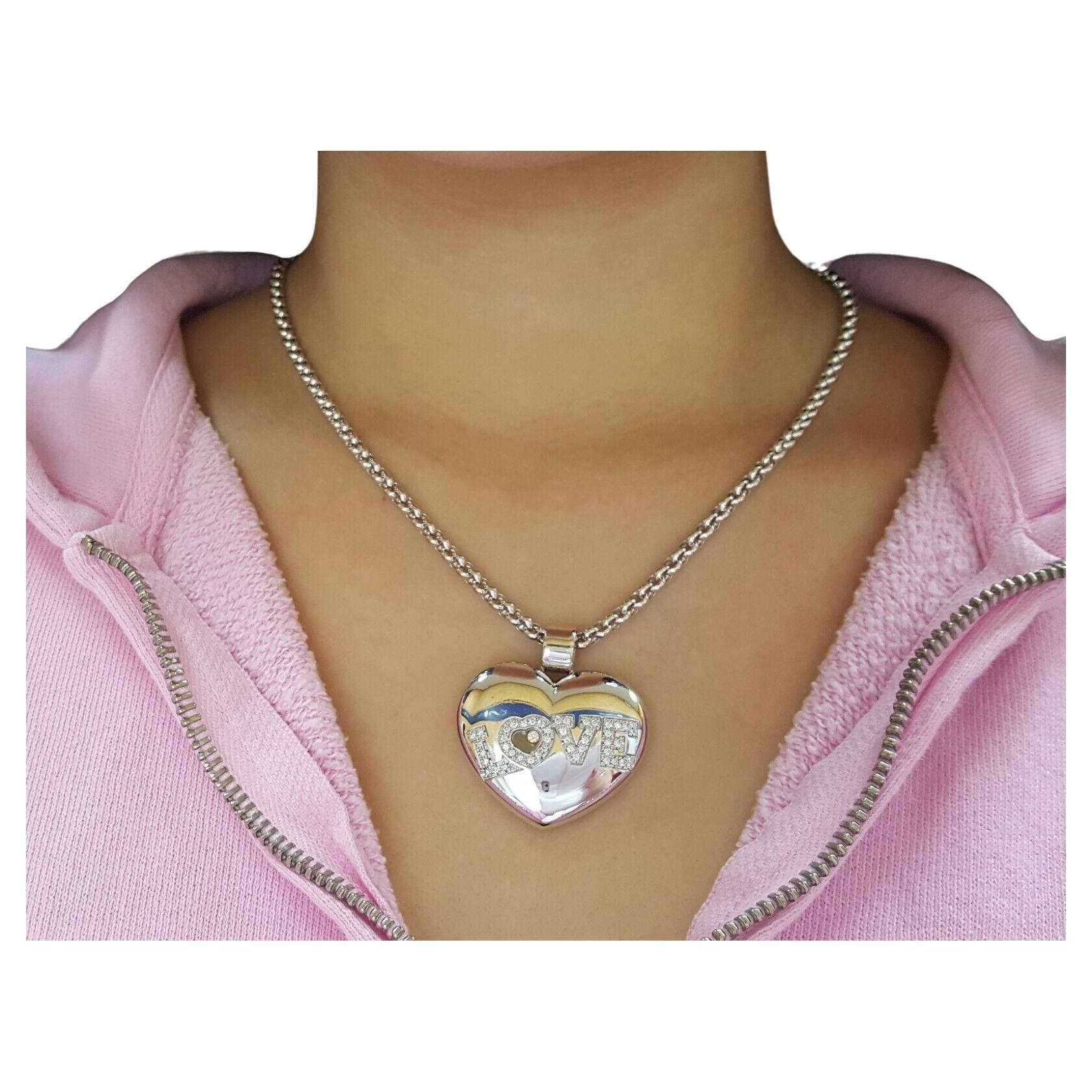 Chopard Happy Diamond Love Puffed Heart Pendant Necklace For Sale