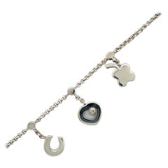 Chopard Bracciale Portafortuna Happy Diamond in oro bianco 18 carati
