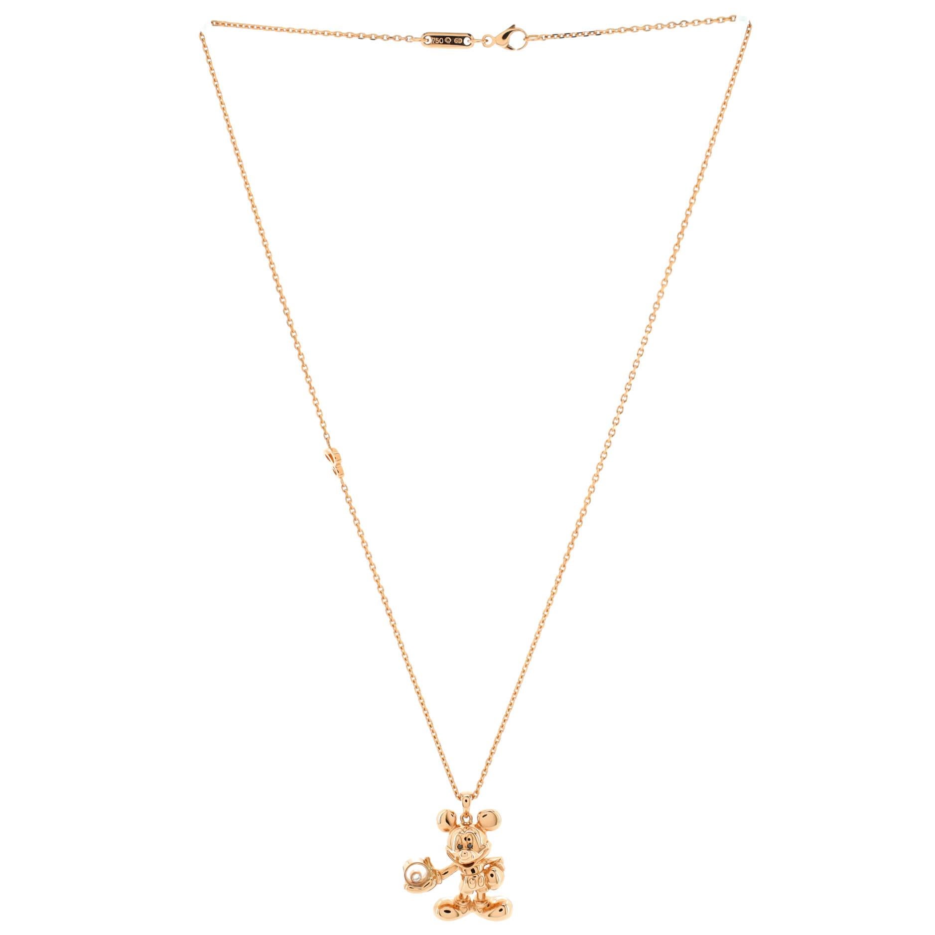 gold mickey necklace