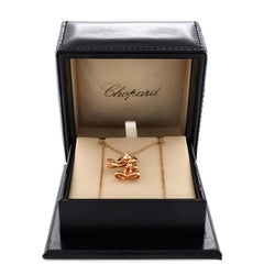 Chopard Happy Diamond Mickey Mouse Pendant Necklace 18K Rose Gold with Floating
