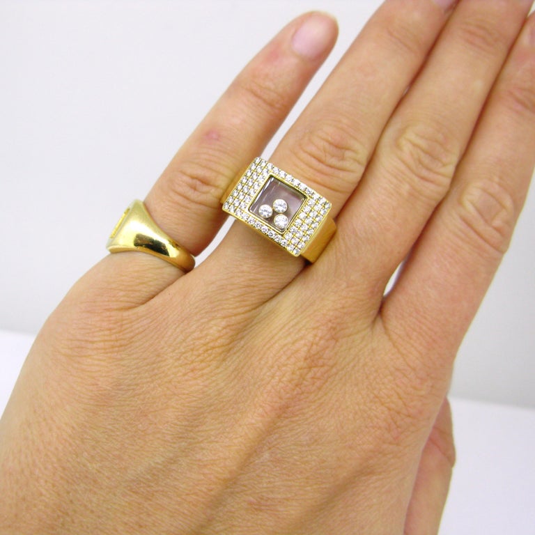 Chopard Happy Diamond Pave Ring 18kt Yellow Gold For Sale at 1stDibs chopard for ever ring pave chopard diamond ring chopard happy diamond ring