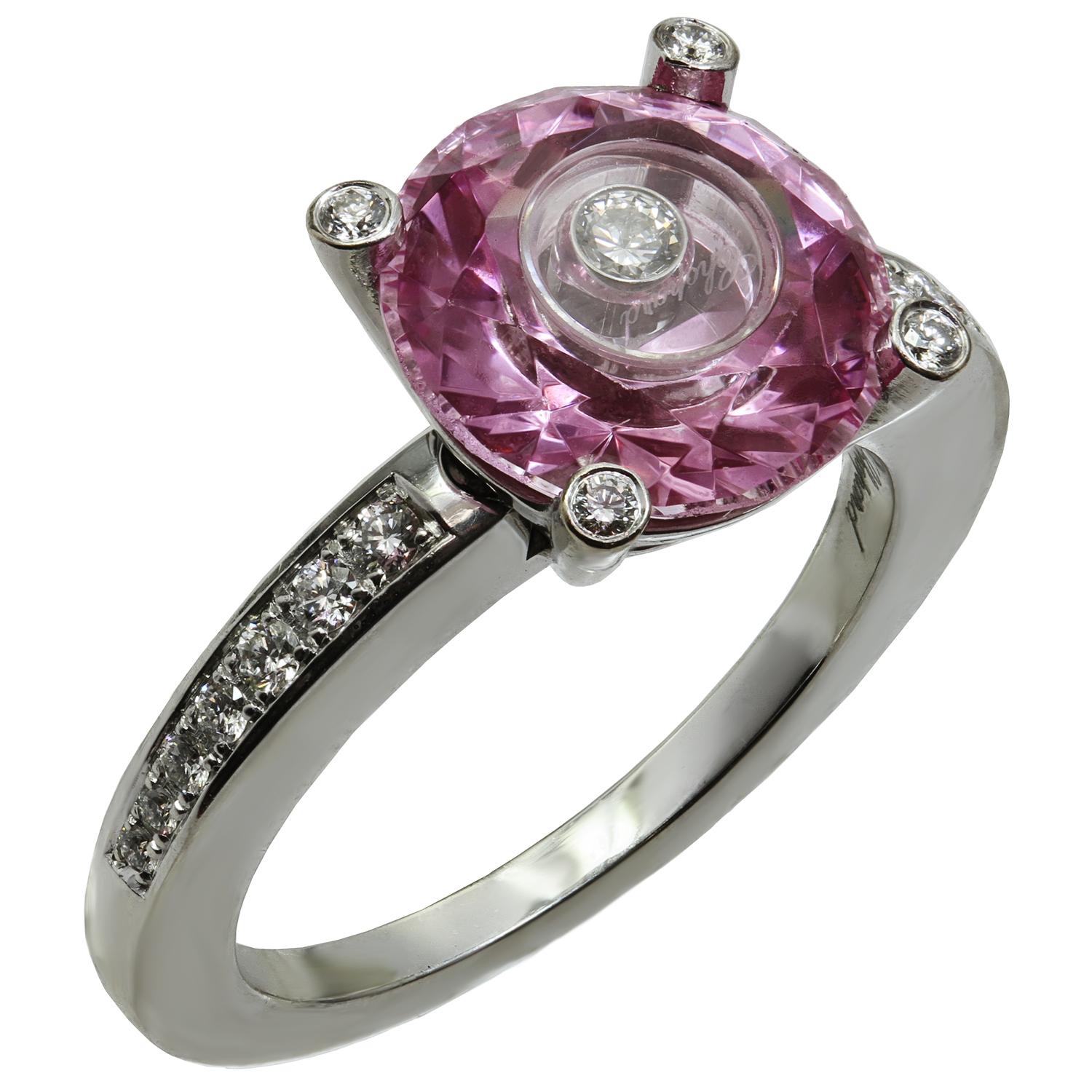 Happy Diamond Ring aus Weißgold mit rosa Quarz von Chopard Damen