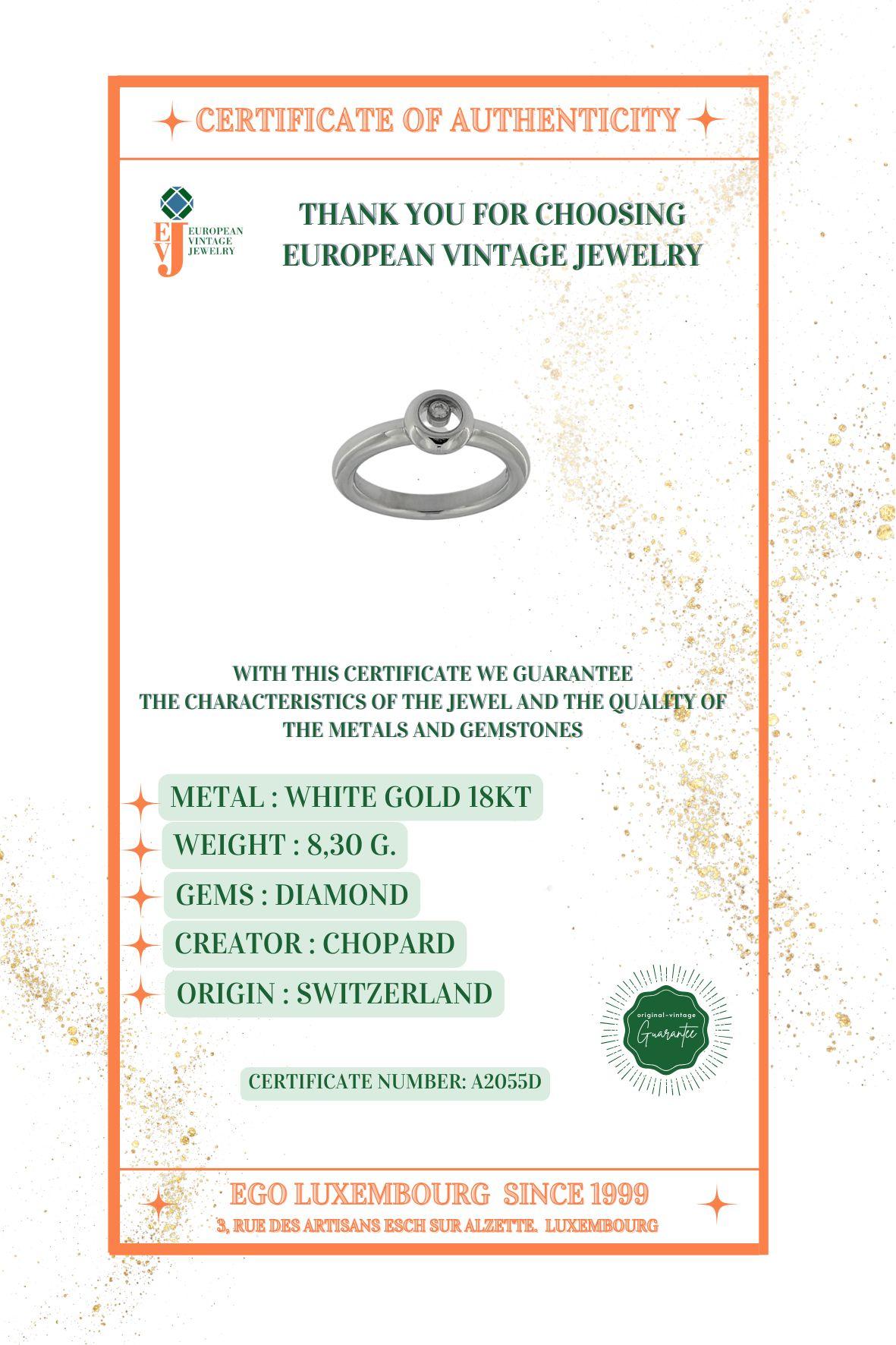 Chopard Anillo Diamante Feliz Oro Blanco 18 quilates en venta 4