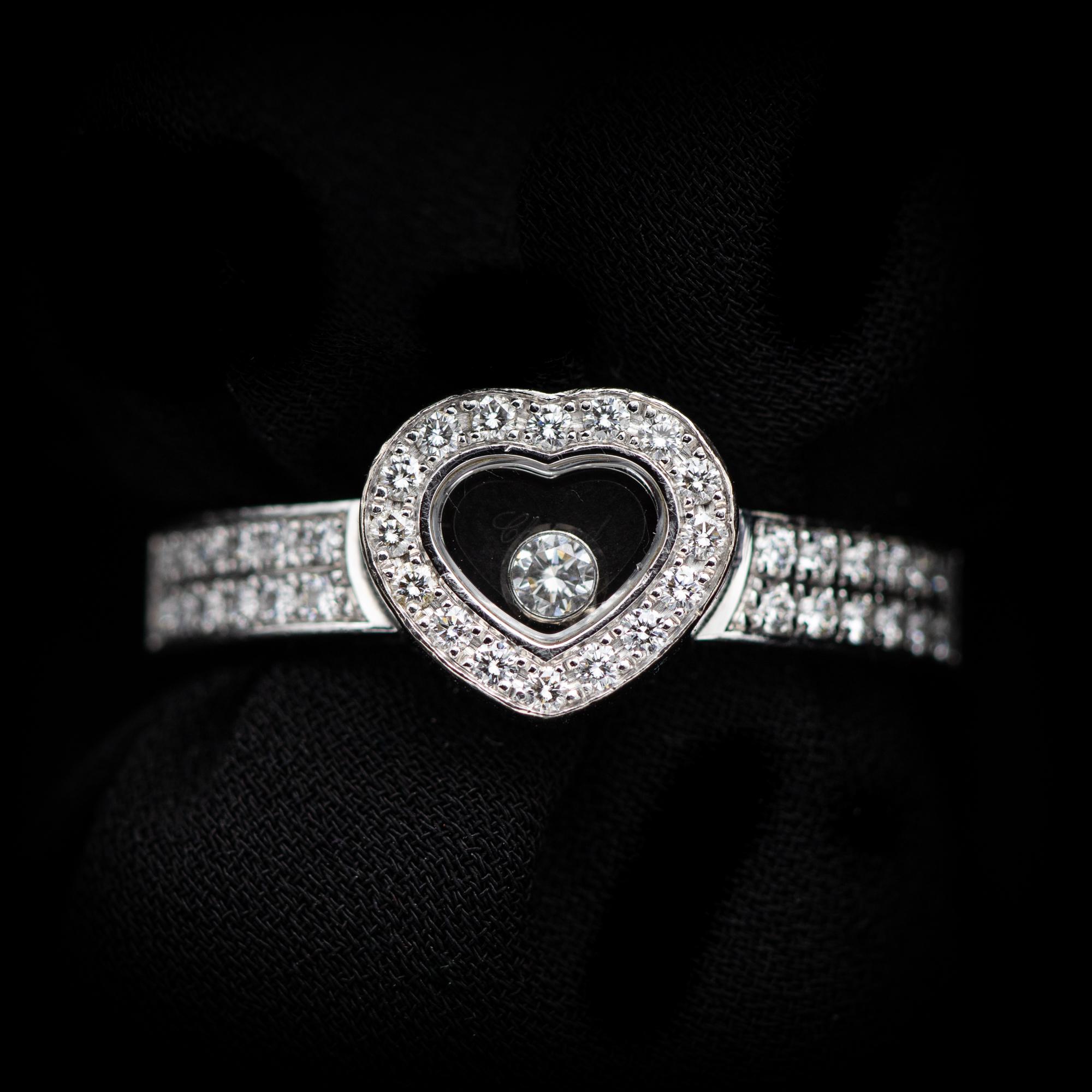 Chopard Happy Diamond ring - 18k white gold with authentic certificate  11