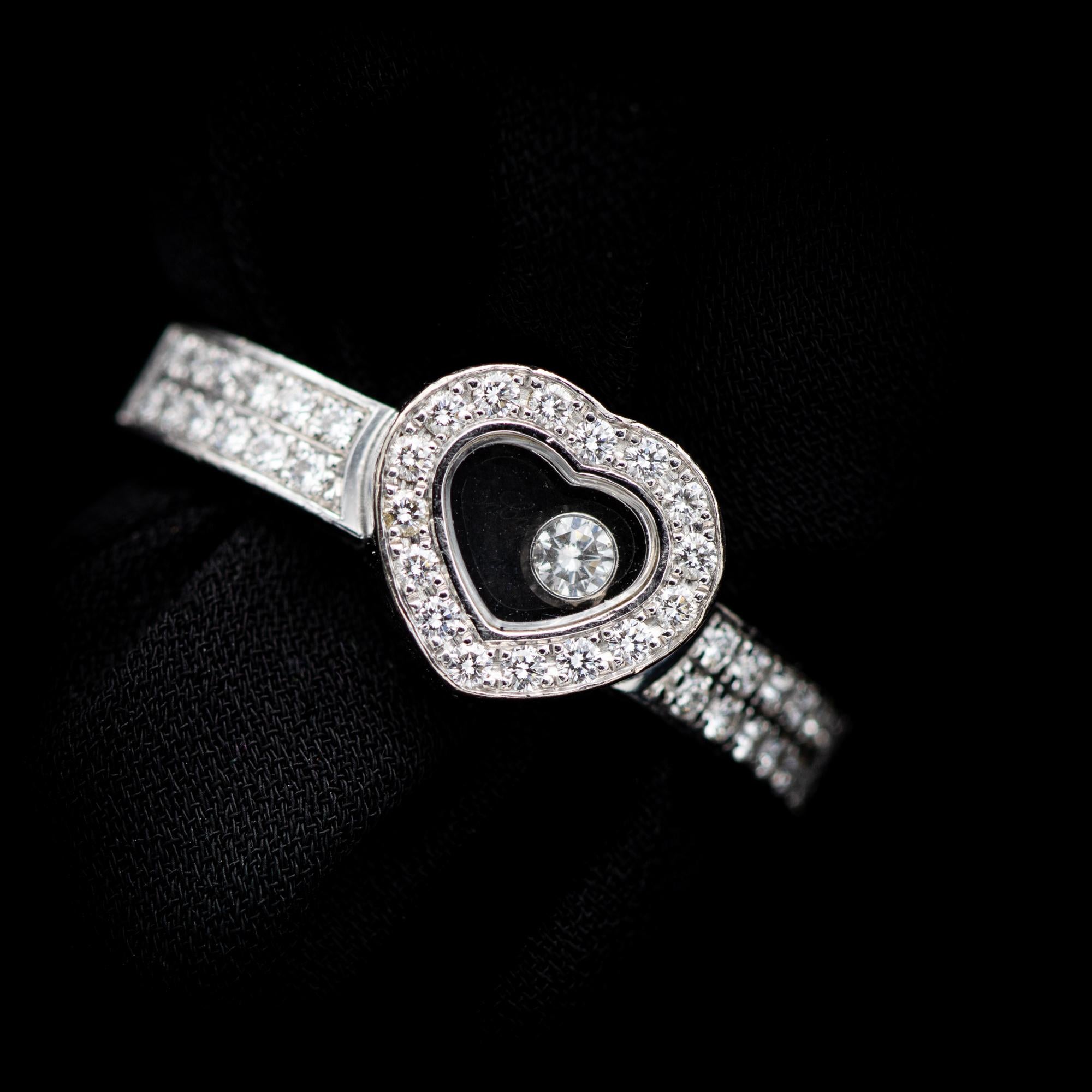 Chopard Happy Diamond ring - 18k white gold with authentic certificate  12