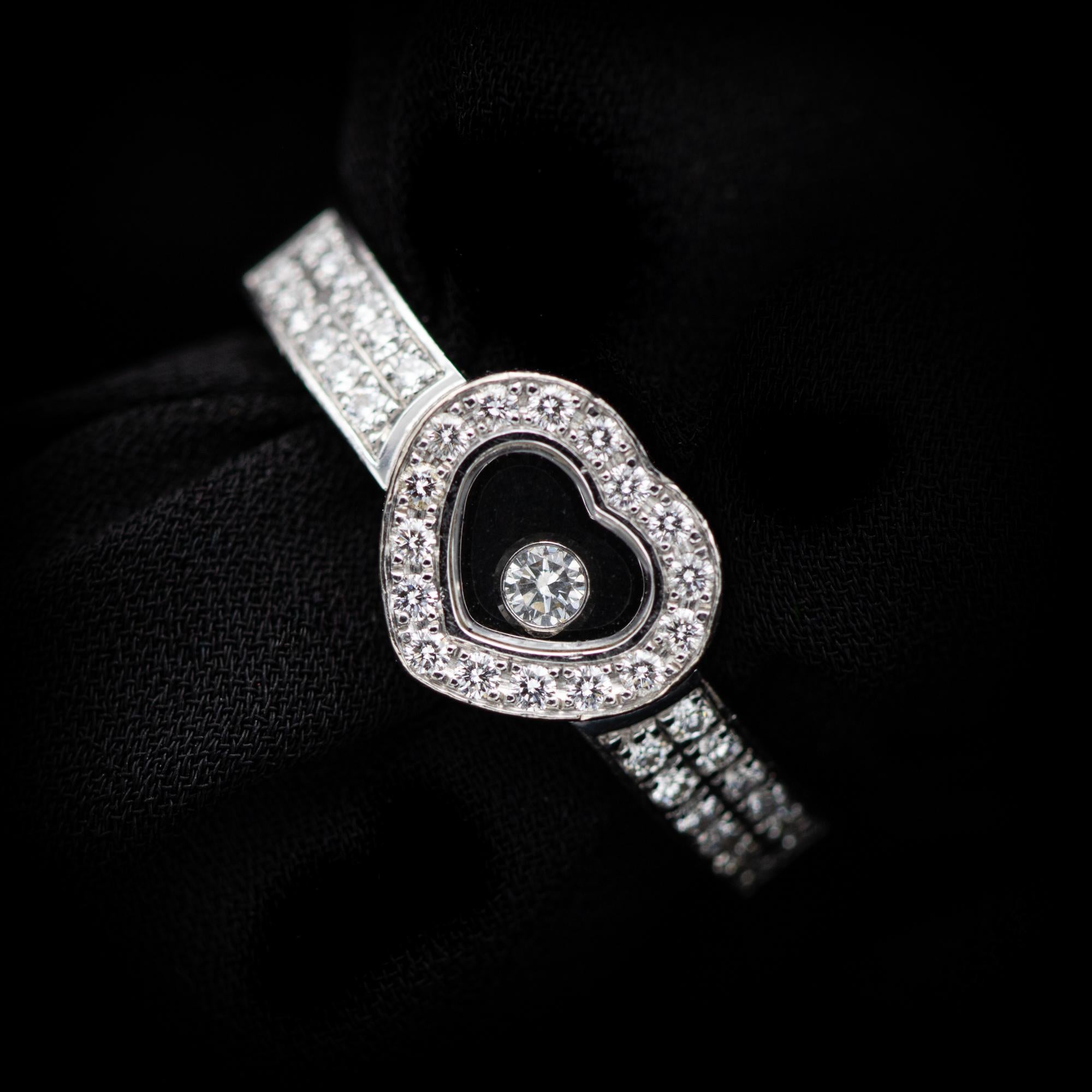 Chopard Happy Diamond ring - 18k white gold with authentic certificate 13