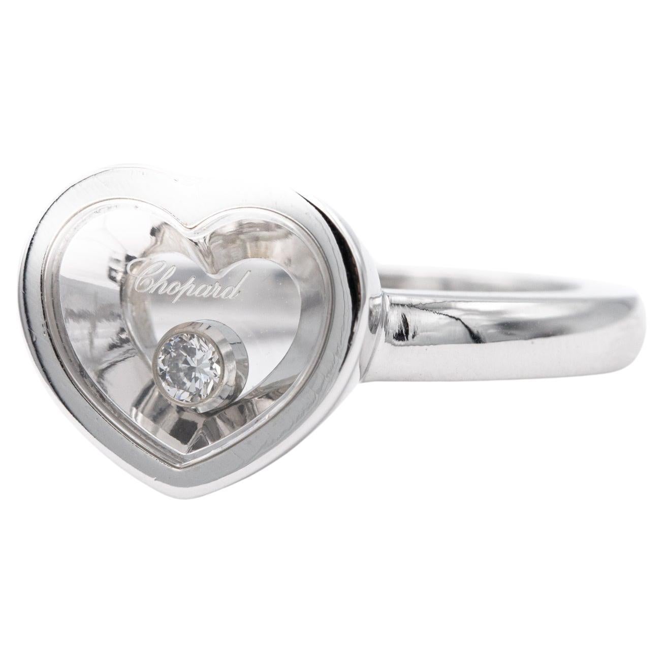 Chopard Happy Diamond Ring - 18 Karat Weißgold mit authentischem Zertifikat