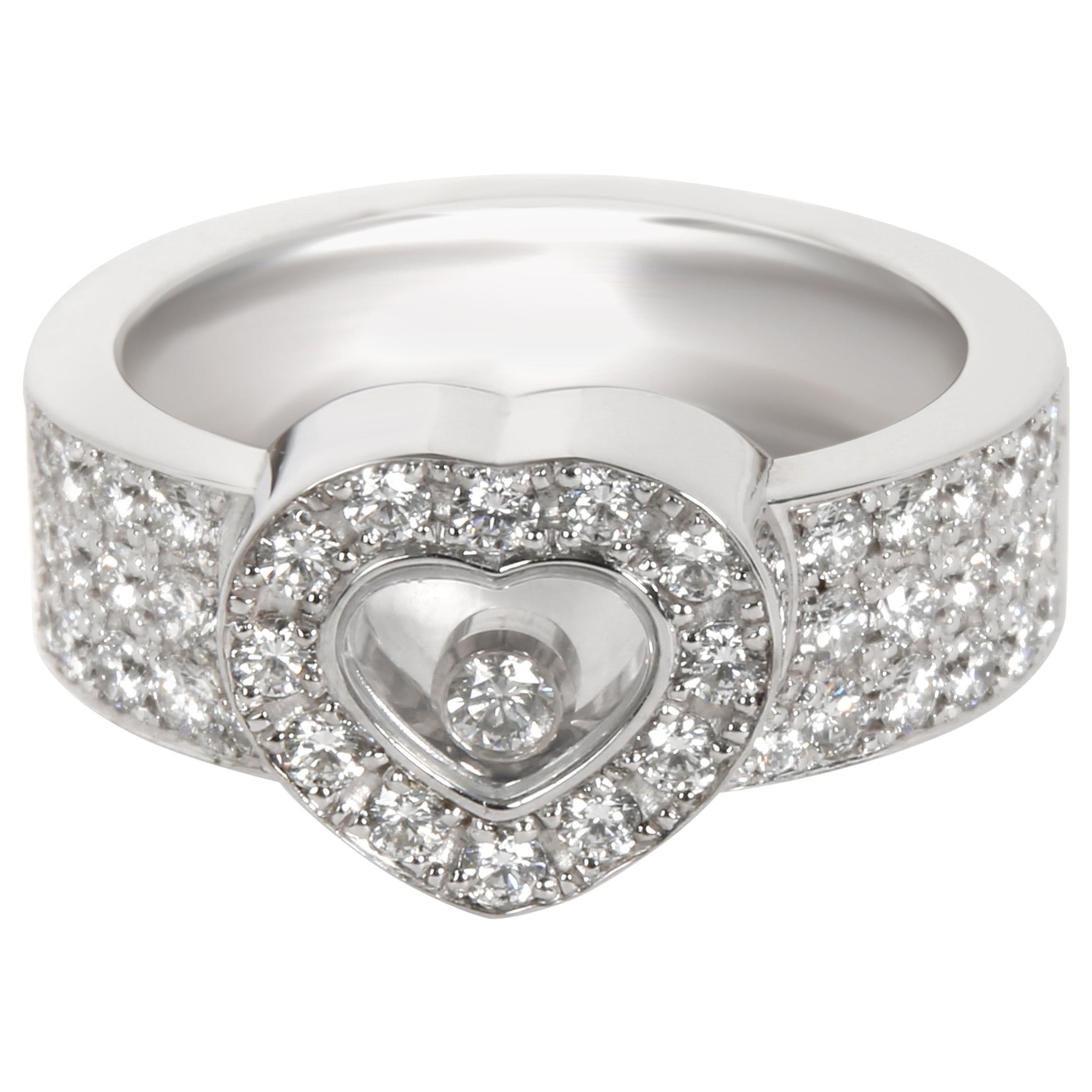 Chopard Happy Diamond Ring in 18 Karat White Gold 1 Carat
