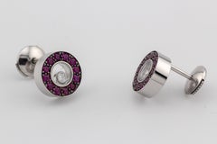 Chopard Happy Diamond Rubin 18K Weißgold Ohrstecker