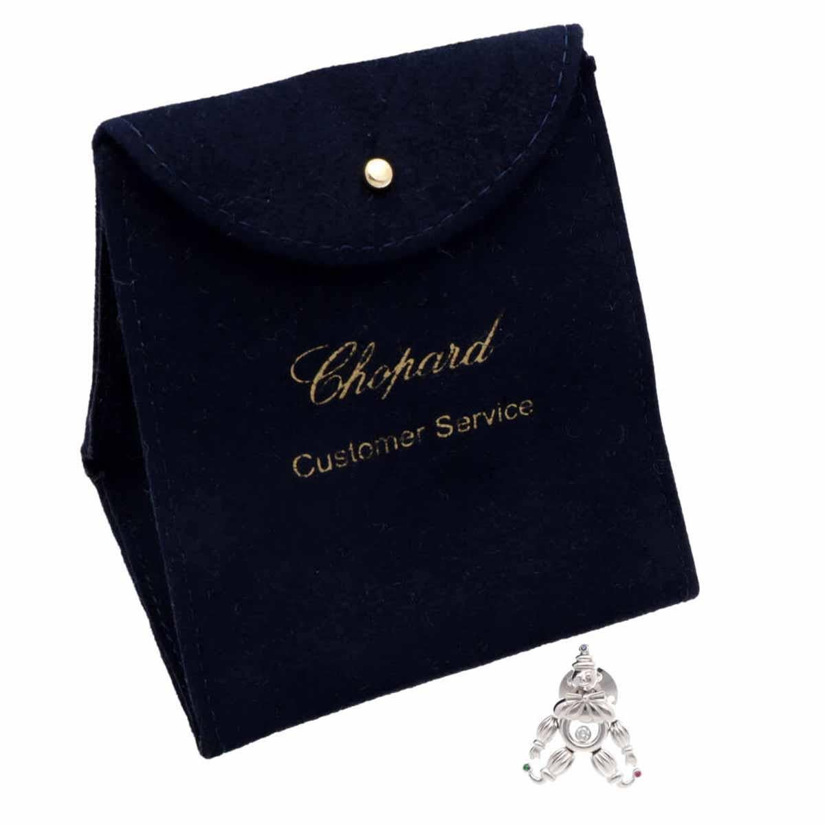 Chopard Happy Diamond Sapphire Ruby Emerald Clown Pin Brooch 90/2182 750 Gold For Sale 3