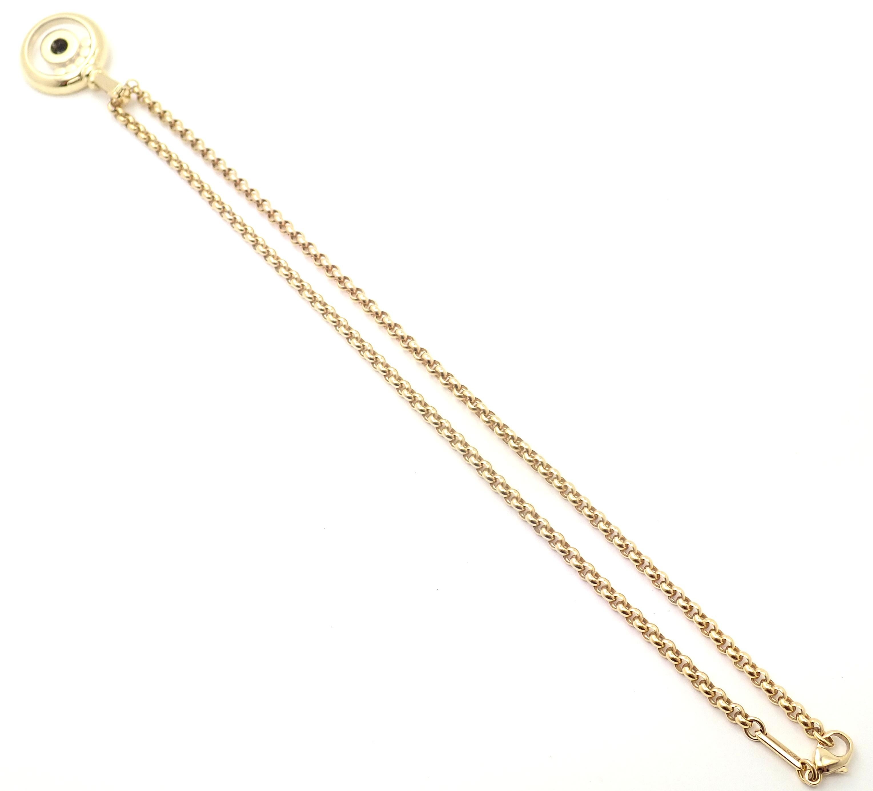 Chopard Happy Diamond Sapphire Yellow Gold Pendant Link Necklace 2