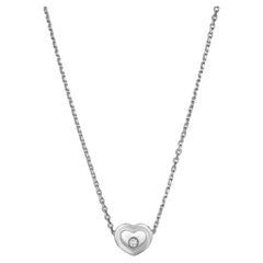Chopard Happy Diamond Small Heart Pendant Necklace 18k White Gold