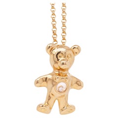 Chopard Happy Diamond Teddy Bear 18K Gold Pendant and Chain