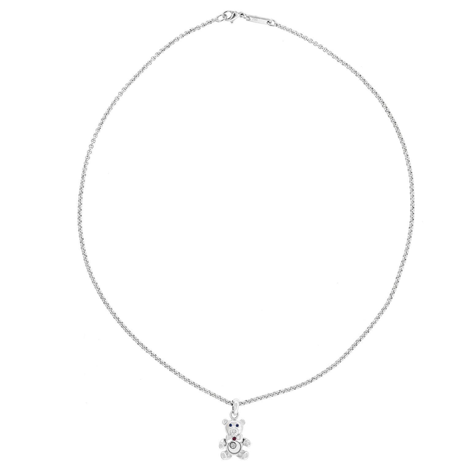 Taglio rotondo Collana Chopard Happy Diamond Teddy Bear in vendita