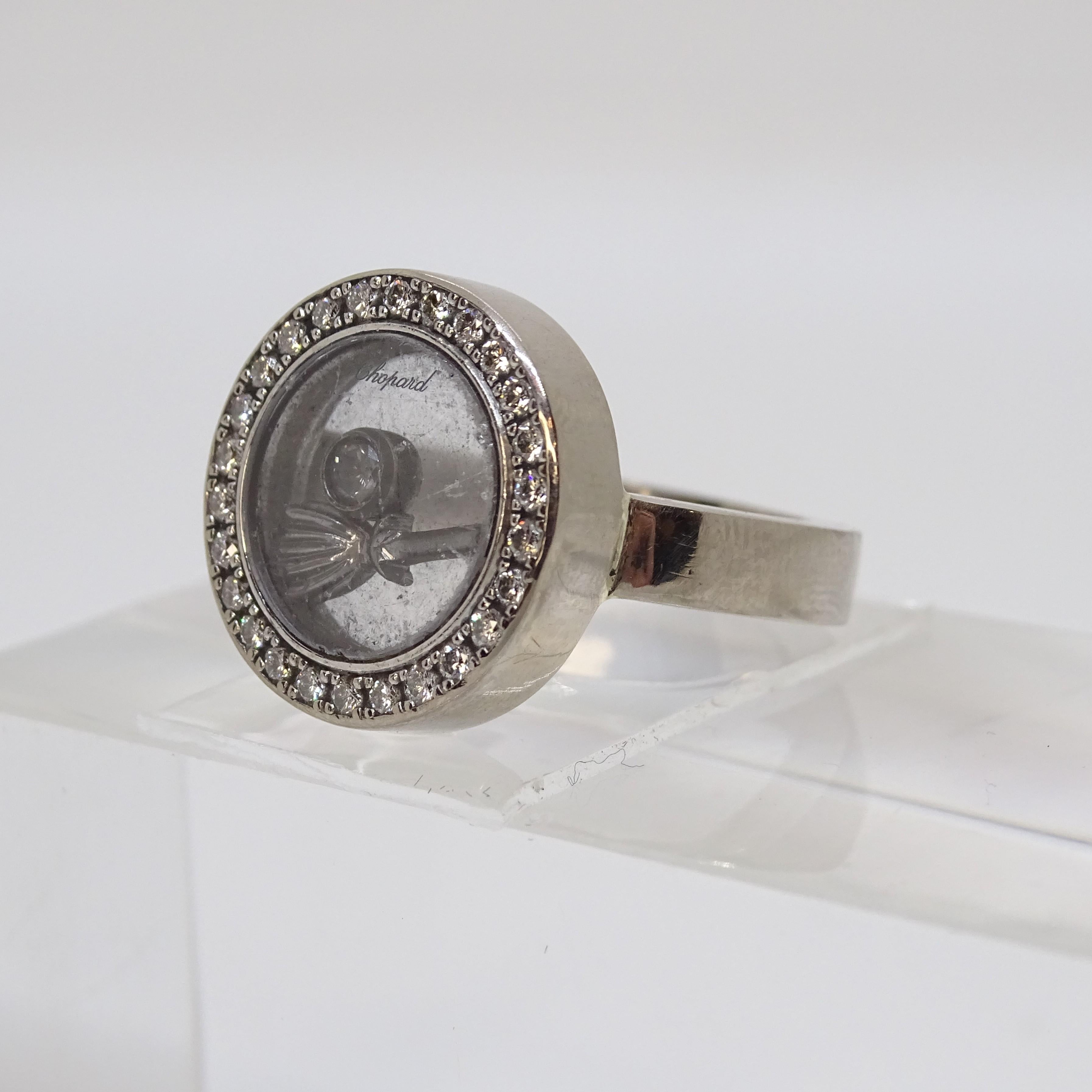 Women's or Men's Chopard Happy diamond white gold diamonds Ring