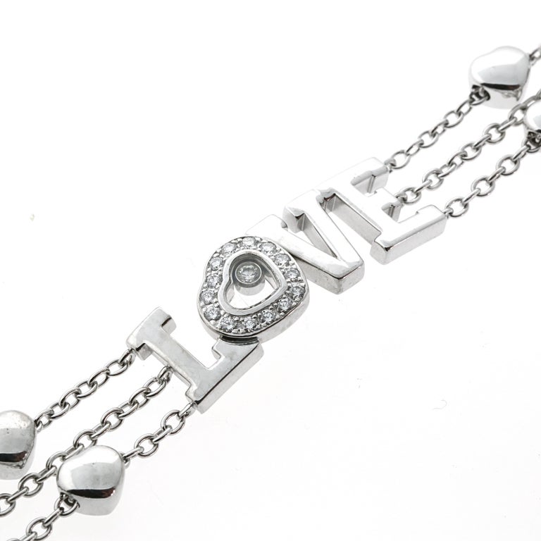 Chopard Happy Diamond White Gold Heart Bracelet For Sale at 1stDibs