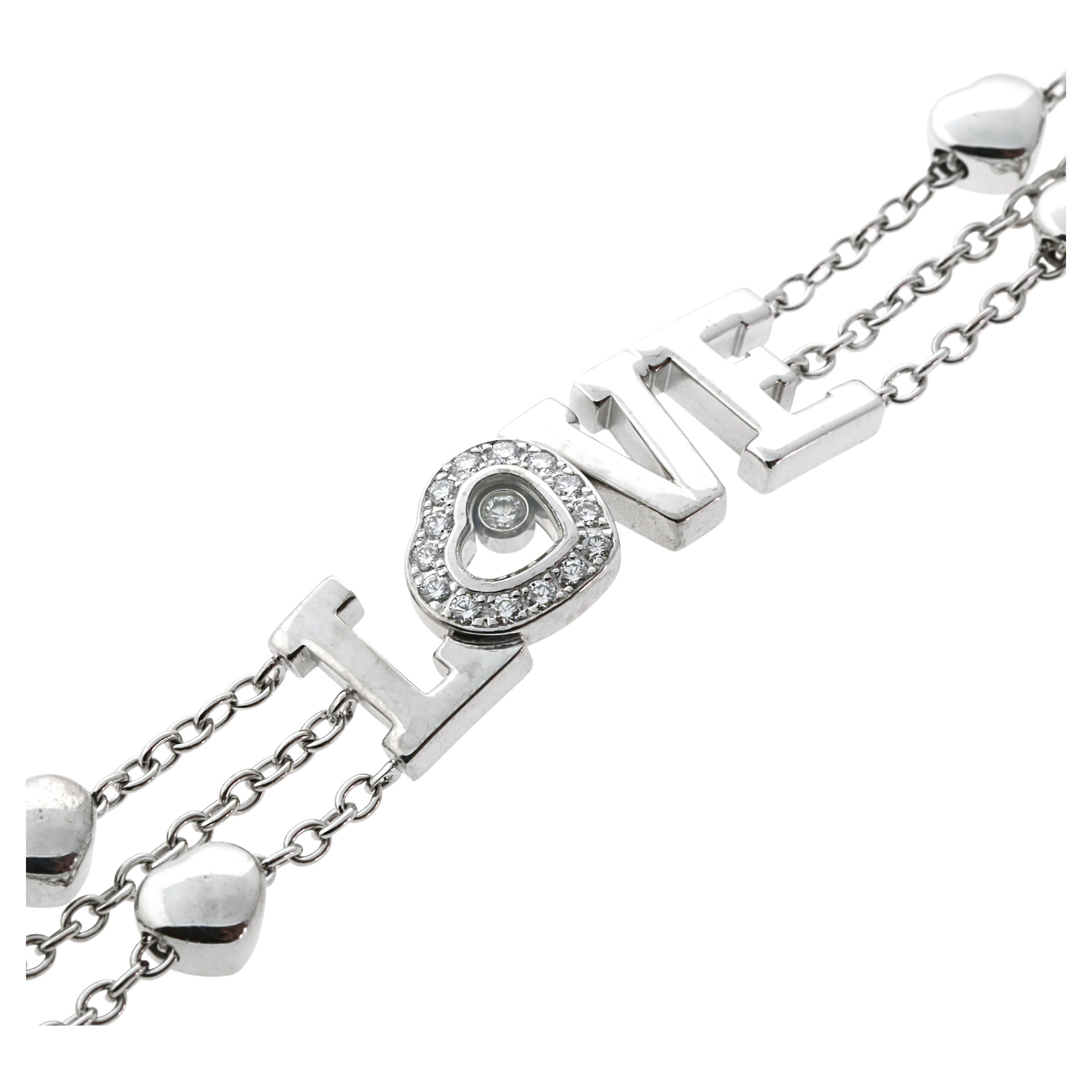 Chopard Bracelet Happy en forme de cœur en or blanc et diamants