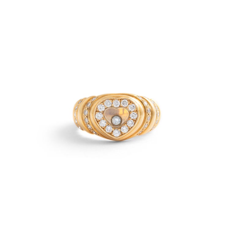 Chopard Happy Diamond Yellow Gold 18k Ring For Sale at 1stDibs