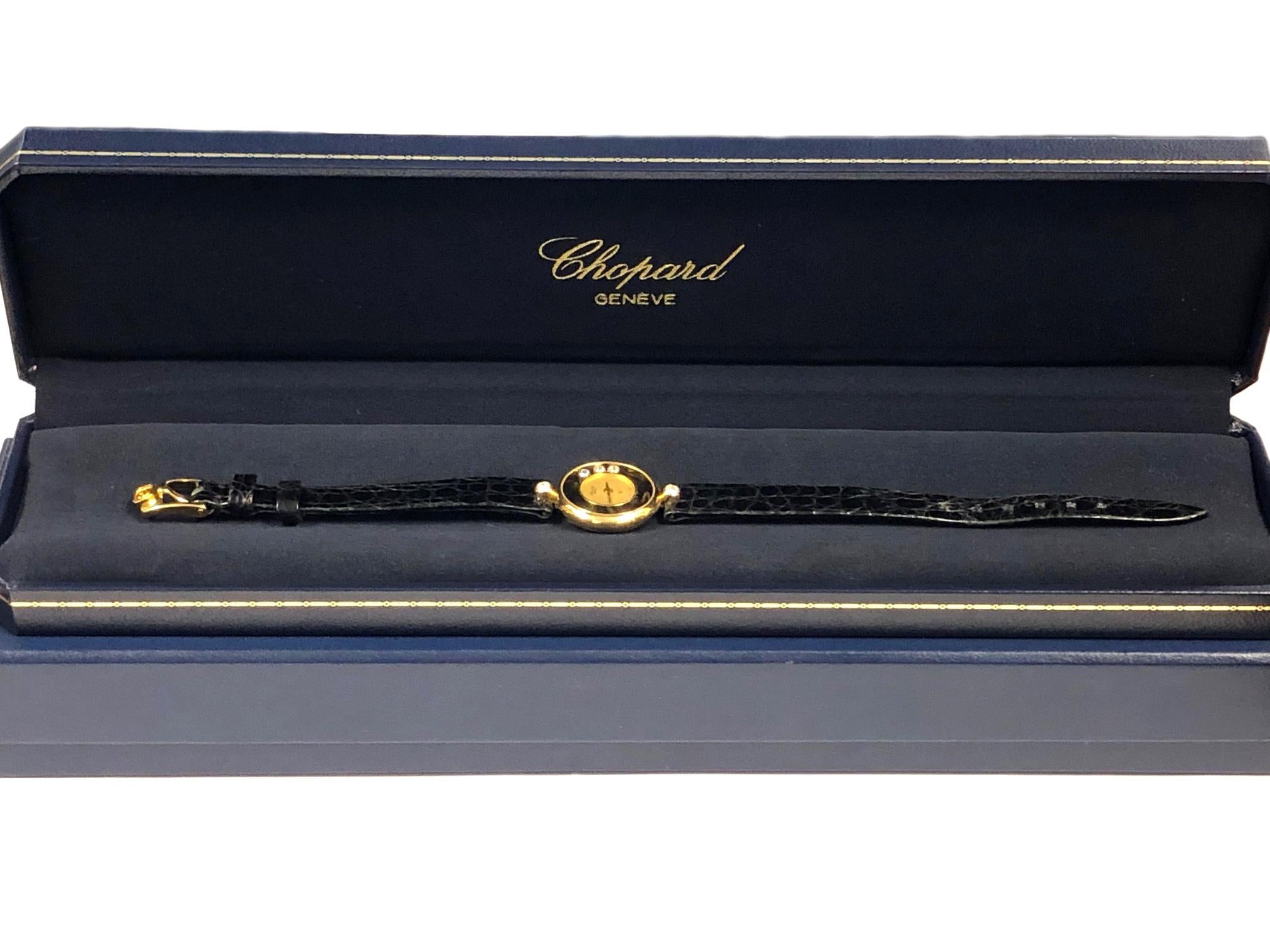 Chopard Happy Diamond Yellow Gold and Diamond ladies Quartz Wristwatch 4