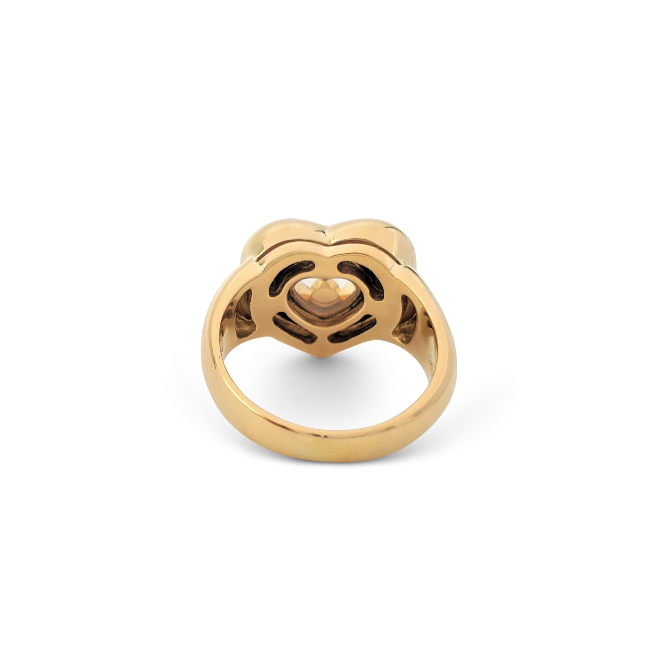Chopard 'Happy Diamond' Yellow Gold Heart Ring In Excellent Condition In New York, NY