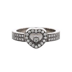 Chopard Happy Diamonds 1 Diamond Heart Band Ring Or blanc 18K