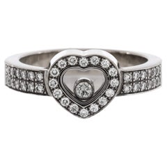 Chopard Happy Diamonds 1 Diamond Heart Band Ring Or blanc 18K