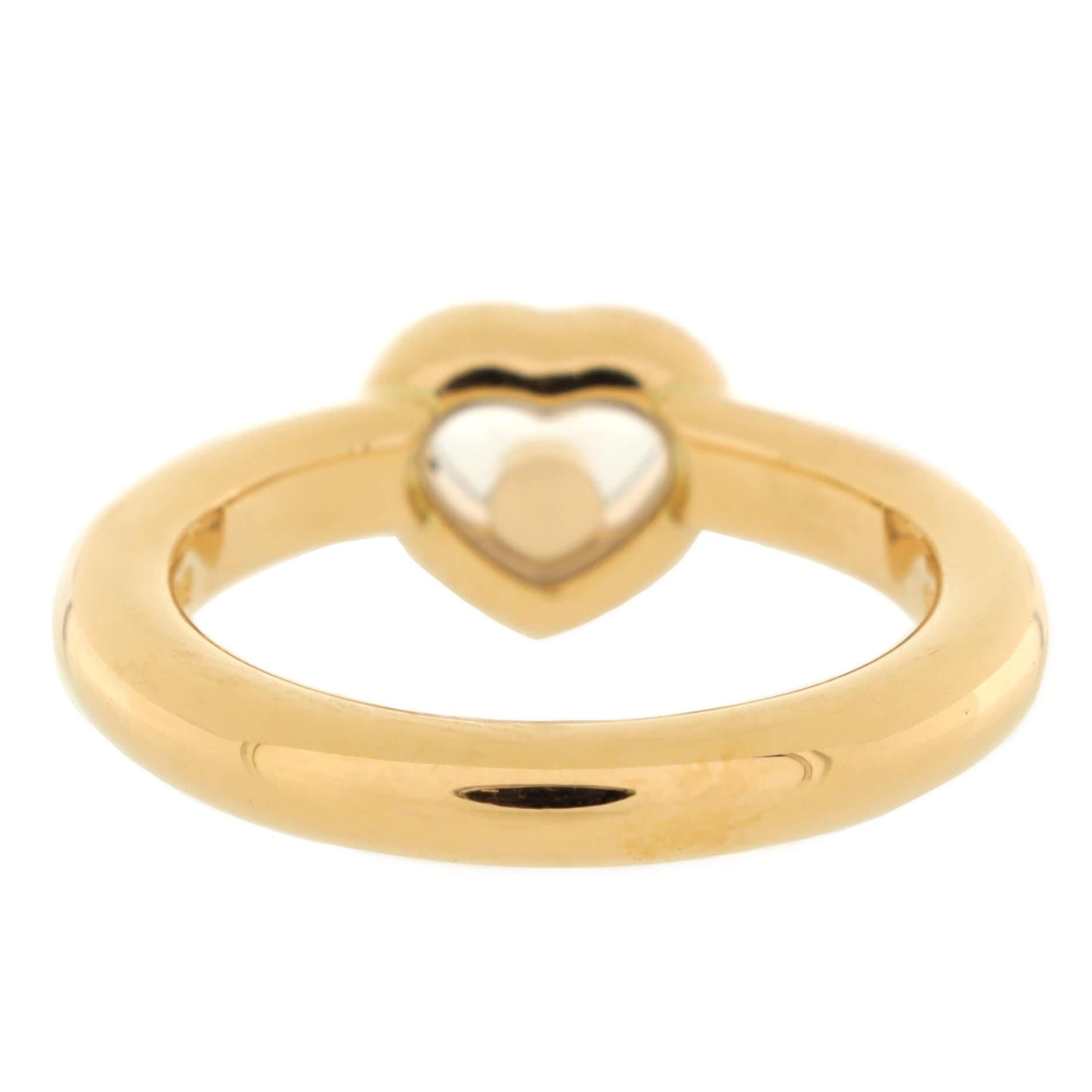 Chopard Happy Diamonds 1 Diamant-Herzring aus 18 Karat Gelbgold mit Diamanten im Zustand „Gut“ in New York, NY