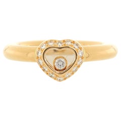 Chopard Happy Diamonds 1 Diamond Heart Ring 18K Yellow Gold and Diamonds