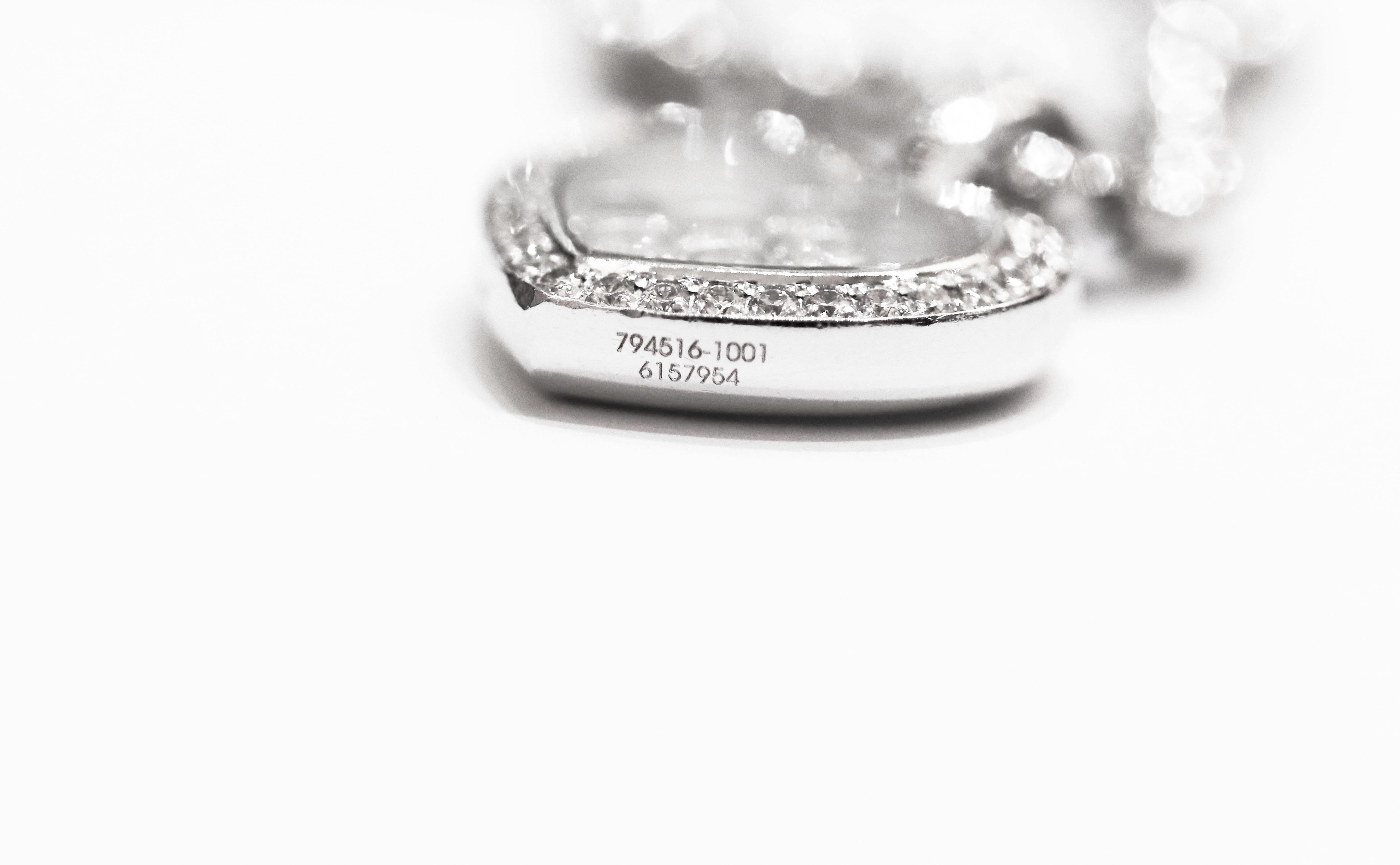 Round Cut Chopard Happy Diamonds 18 Carat Gold Diamond and Ruby Heart Pendant Necklace