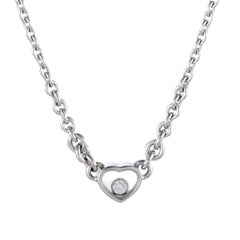 Chopard Happy Diamonds 18 Karat Gold Floating Diamond Heart Pendant Necklace