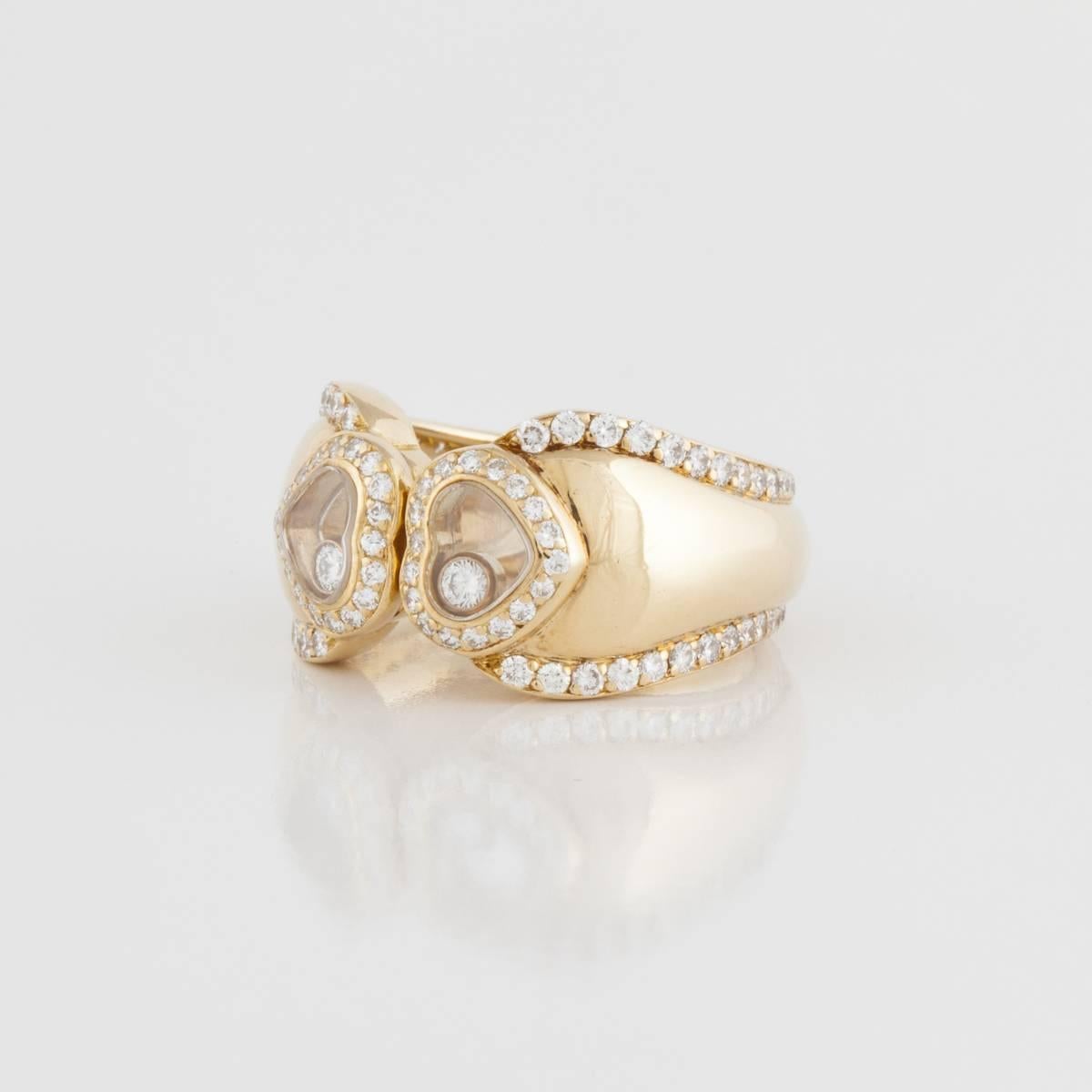 Chopard Happy Diamonds ring in 18K yellow gold marked 