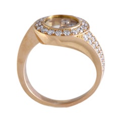 Chopard Happy Diamonds 18 Karat Rose Gold Diamond Round Ring
