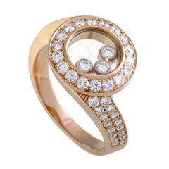 Chopard Happy Diamonds 18 Karat Rose Gold Diamond Round Ring