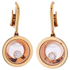 Chopard Happy Diamonds 18 Karat Rose Gold Earrings