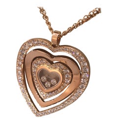 Chopard Happy Diamonds 18 Karat Rose Gold Heart Pendant Necklace 79/7221-5002
