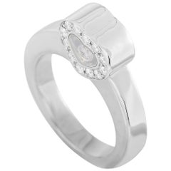 Chopard Happy Diamonds 18 Karat White Gold Diamond Heart-Shaped Ring