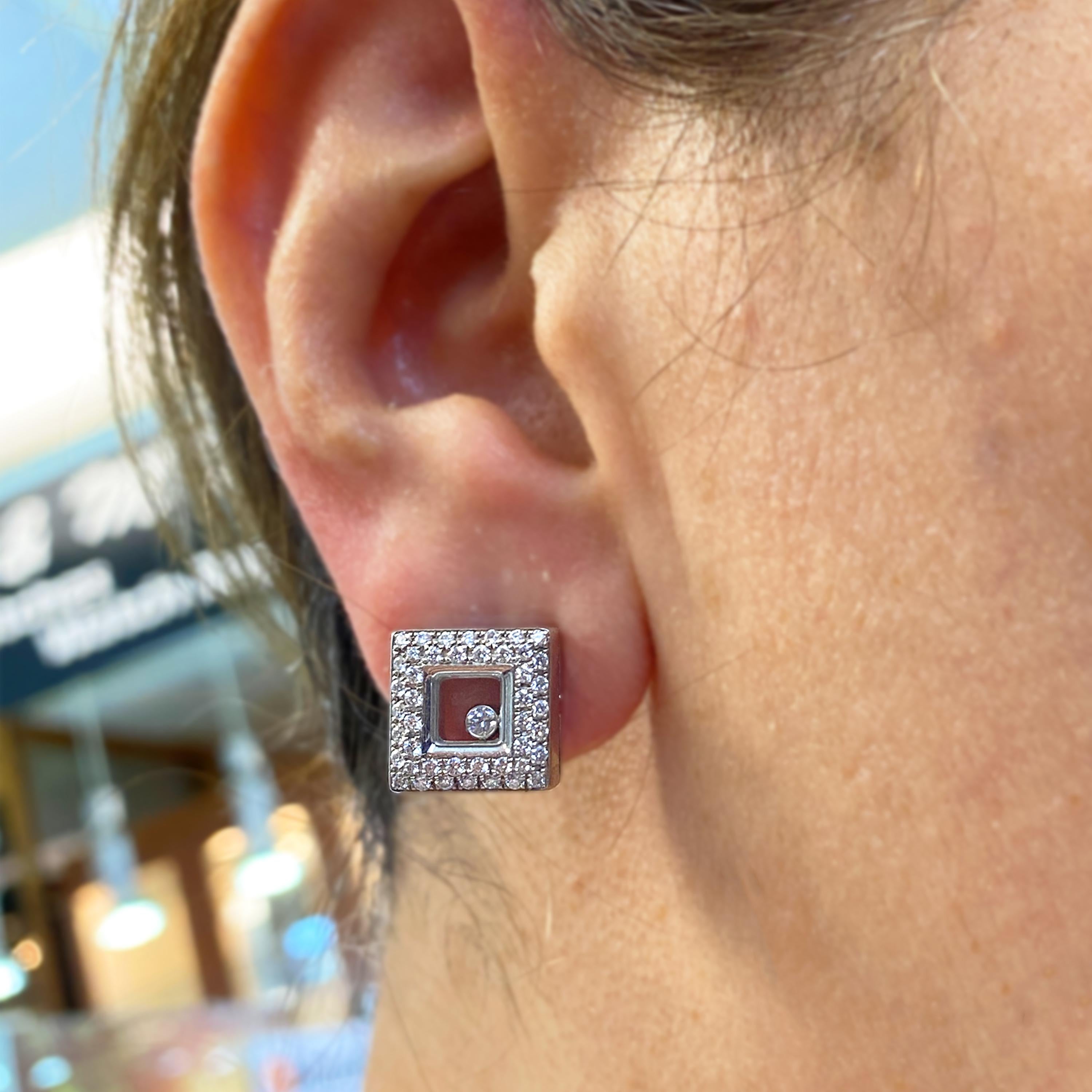 Chopard Happy Diamonds 18 Karat Weißgold Diamant Ohrstecker

Dieses Paar Ohrringe ist aus der Kollektion 