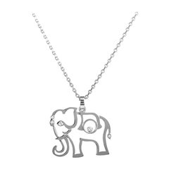 Chopard Happy Diamonds 18 Karat Weißgold Elefanten-Anhänger Halskette 797688-1001