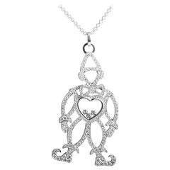 Chopard Happy Diamonds 18 Karat White Gold Full Diamond Clown Pendant Necklace
